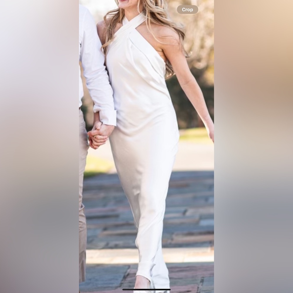 Meshki halter white dress worn once for 2 hour photo shoot